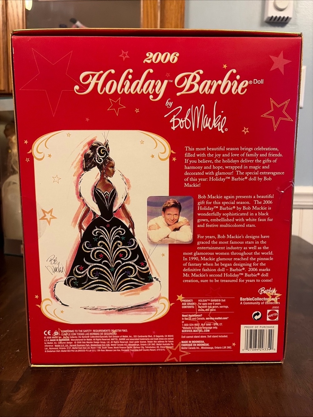 SEALED 2006 Barbie Holiday by Bob Mackie Doll Mattel J0950 Black Dress - Picture 4 of 5